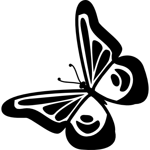 Butterfly Design Top View Rotated To Left Free Icon - Butterfly Design, Transparent background PNG HD thumbnail