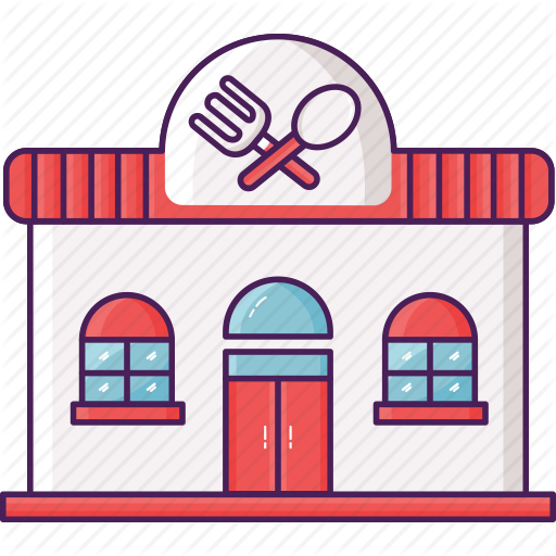 Building, Cafe, Restaurant Icon - Cafe Building, Transparent background PNG HD thumbnail