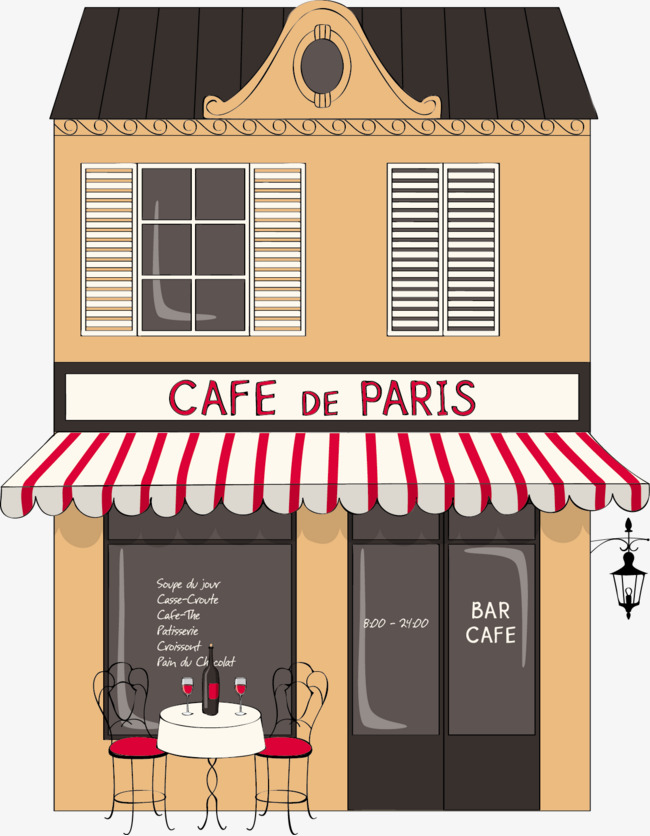 Paris Coffee Shop, Cafe, Flat, Building Png Image And Clipart - Cafe Building, Transparent background PNG HD thumbnail