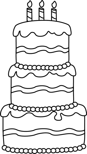 Flat Cake Bw Clip Art