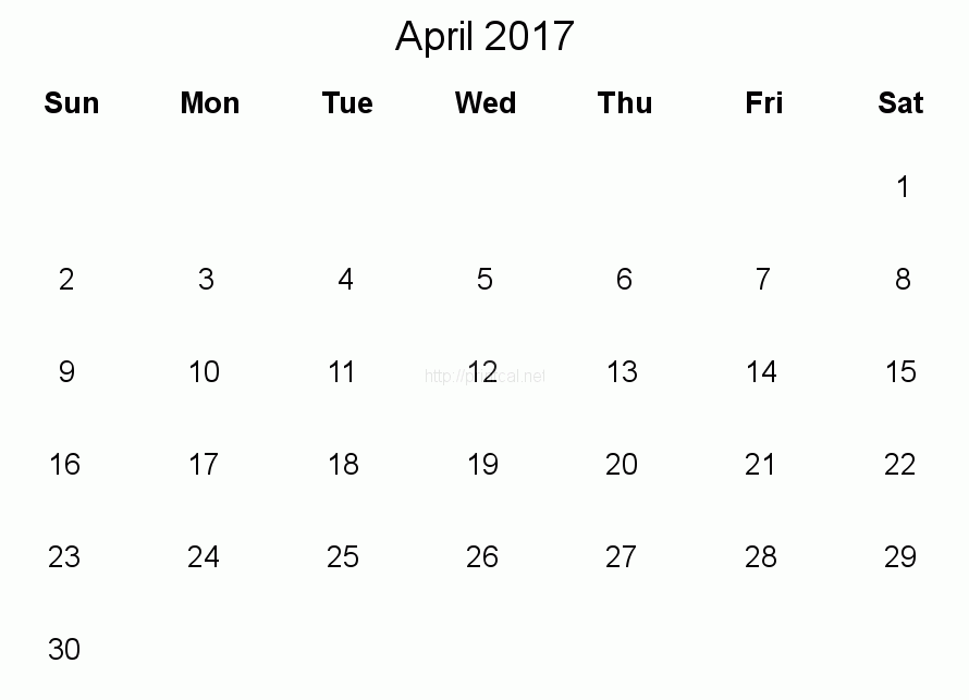 Download. April 2017 Calendar Pdf - Calendar April, Transparent background PNG HD thumbnail