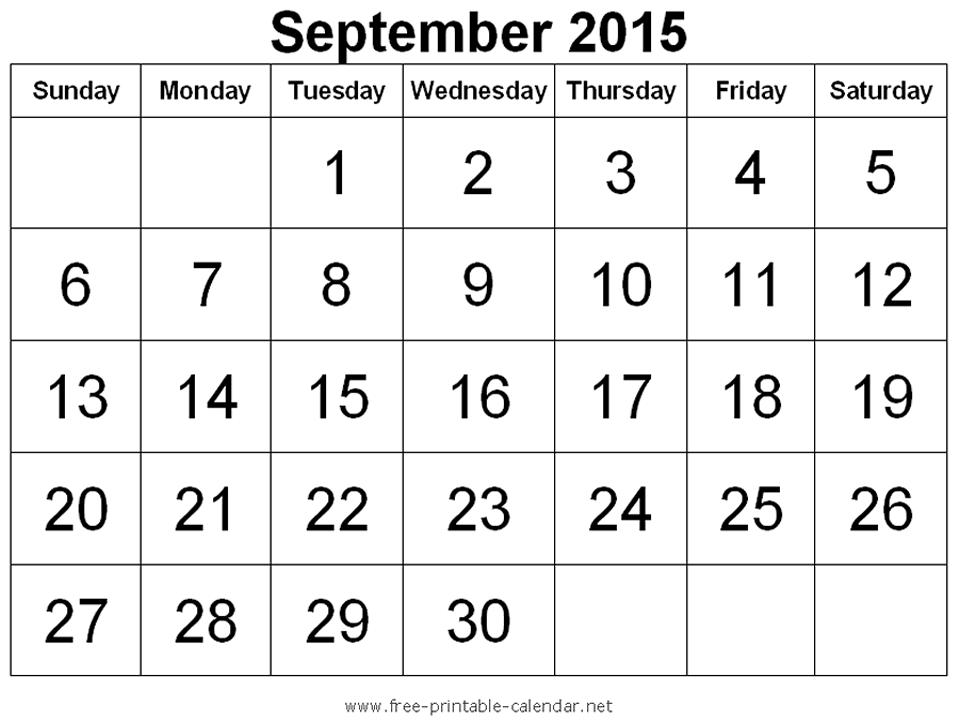 September Calendar Cliparts #