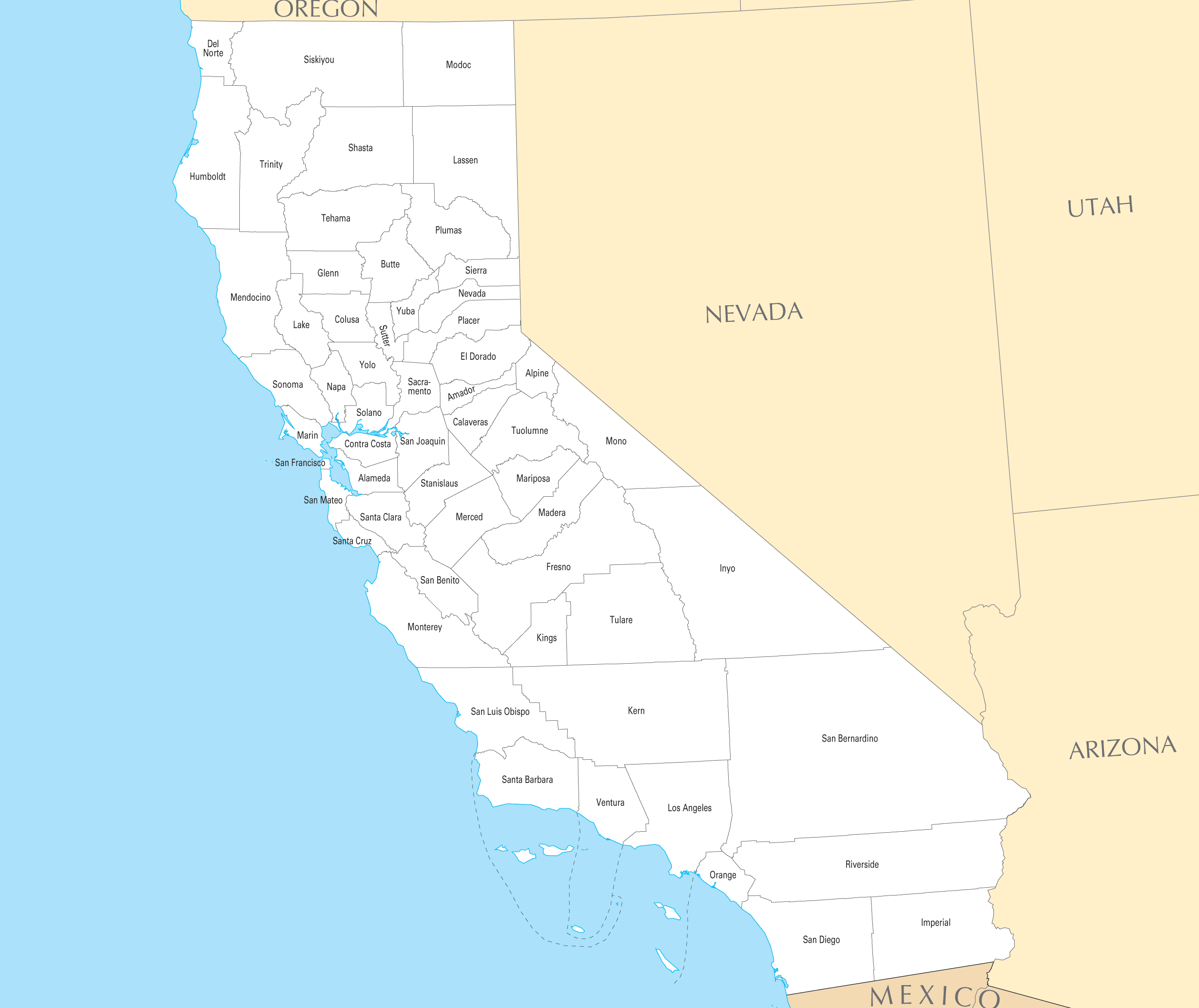 California County Map   California Maps - California Map, Transparent background PNG HD thumbnail