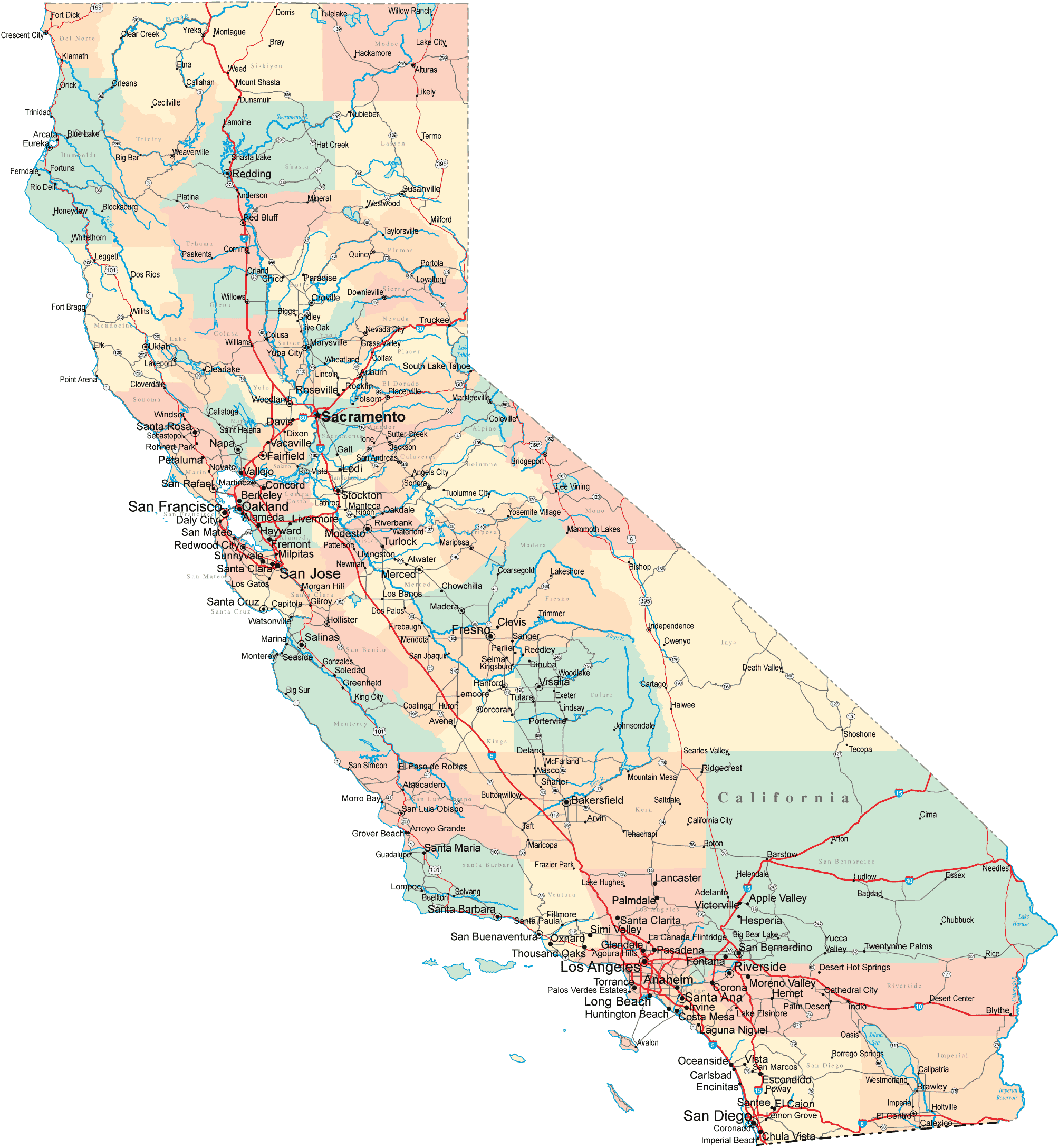 Click On The California Road Map 1 Hdpng.com  - California Map, Transparent background PNG HD thumbnail
