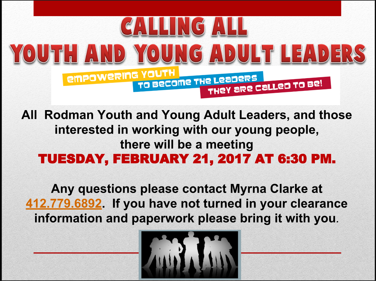 Calling All Youth And Young Adult Leaders (Meeting) - Calling All Youth, Transparent background PNG HD thumbnail