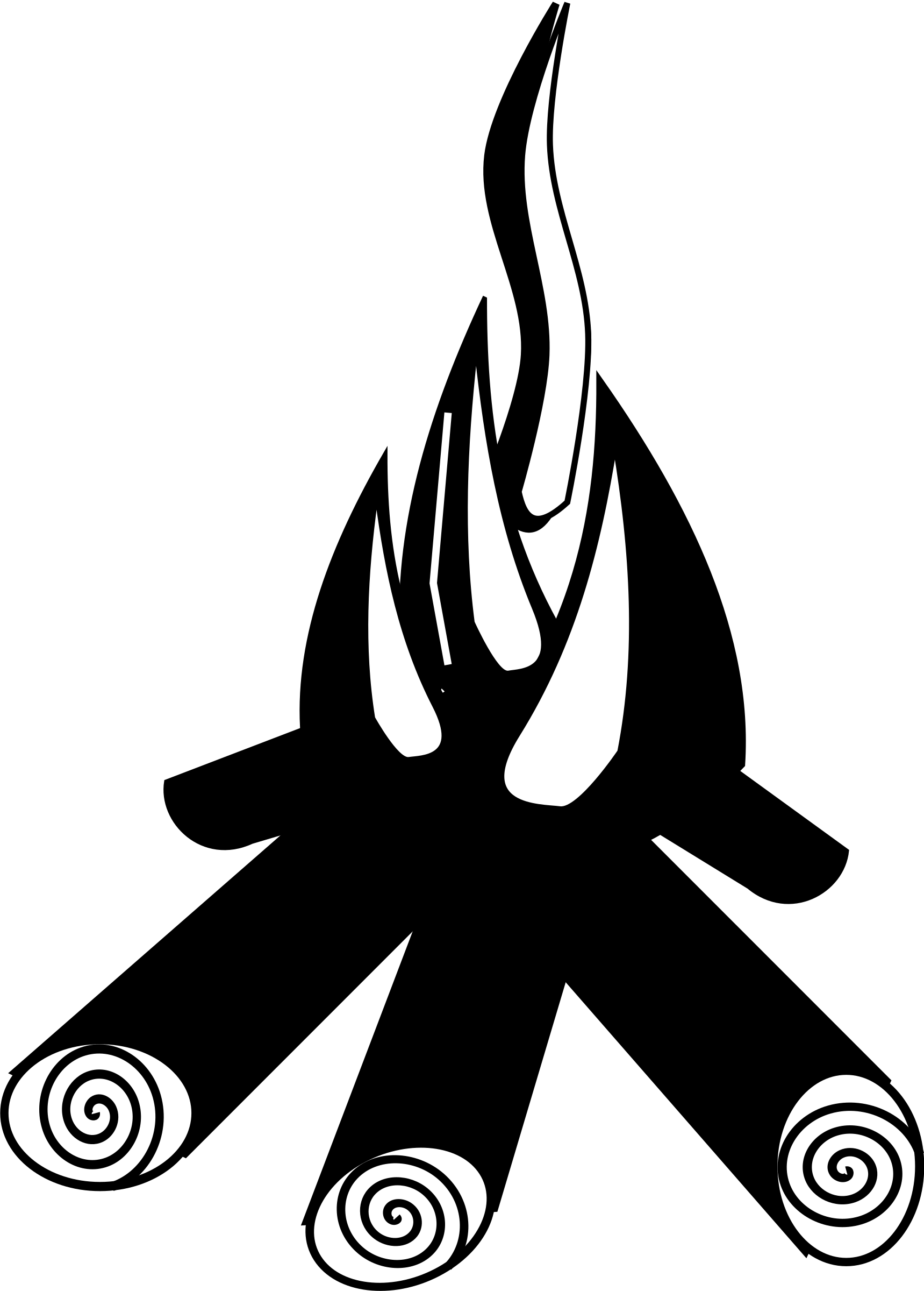 Big Image (Png) - Campfire Black And White, Transparent background PNG HD thumbnail