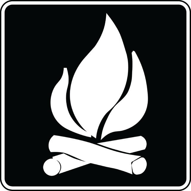 Campfire, Black And White - Campfire Black And White, Transparent background PNG HD thumbnail
