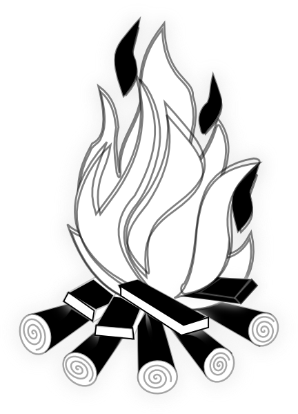 Download This Image As: - Campfire Black And White, Transparent background PNG HD thumbnail