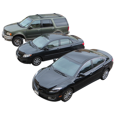An Overhead View Of Three Cars In A Circular Parking Lot. - Car Parking Lot, Transparent background PNG HD thumbnail