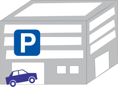Urban: Parking Garage Illustration Of A Multi Story Parking Garage With A Car Entering - Car Parking Lot, Transparent background PNG HD thumbnail