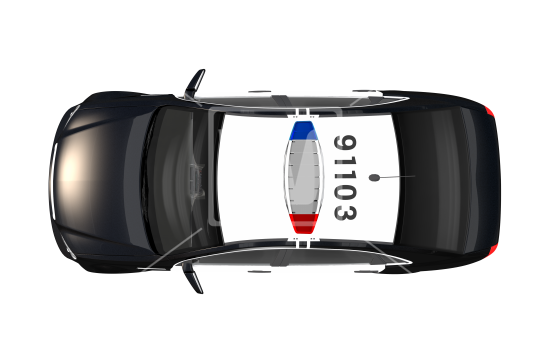 Police Car Top View - Car Top View, Transparent background PNG HD thumbnail