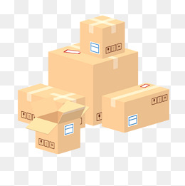 Yellow Carton Cargo Boxes, Yellow, Carton, Goods Png And Vector - Cargo Box, Transparent background PNG HD thumbnail