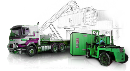 Container Transport - Cargo Container Trucks, Transparent background PNG HD thumbnail