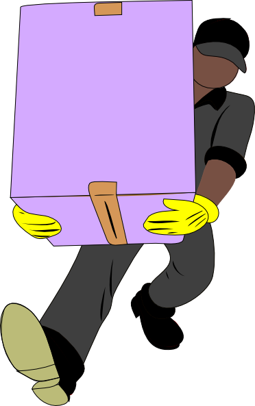Black Man Carrying Box Clip Art At Clker Pluspng.com   Vector Clip Art Online, Royalty Free U0026 Public Domain - Carrying Box, Transparent background PNG HD thumbnail