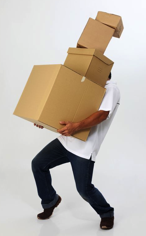 Man Carrying Many Boxes - Carrying Box, Transparent background PNG HD thumbnail
