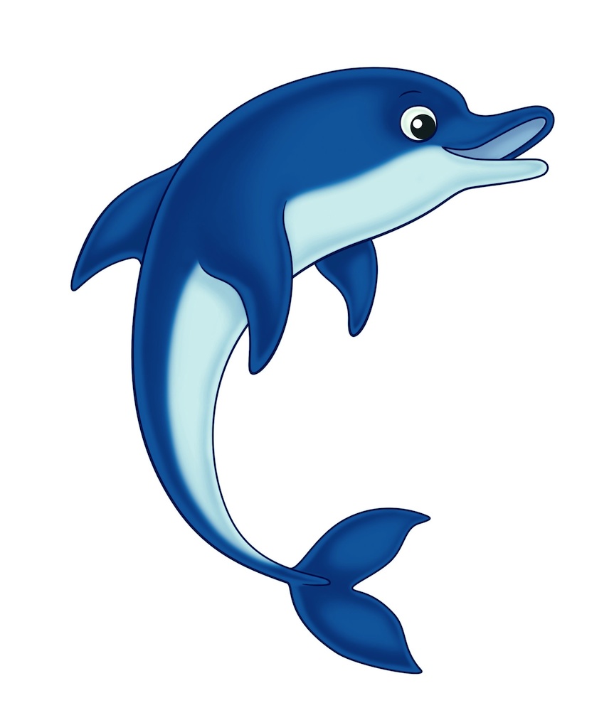 Dolphin Clip Art Black And White - Cartoon Dolphin, Transparent background PNG HD thumbnail