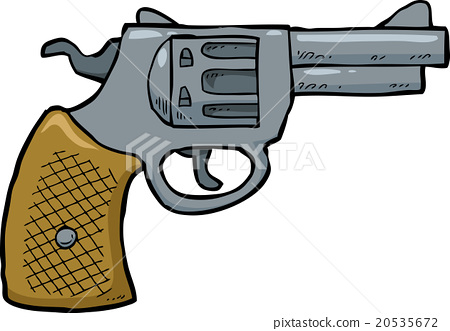 Cartoon Revolver Gun - Cartoon Gun, Transparent background PNG HD thumbnail