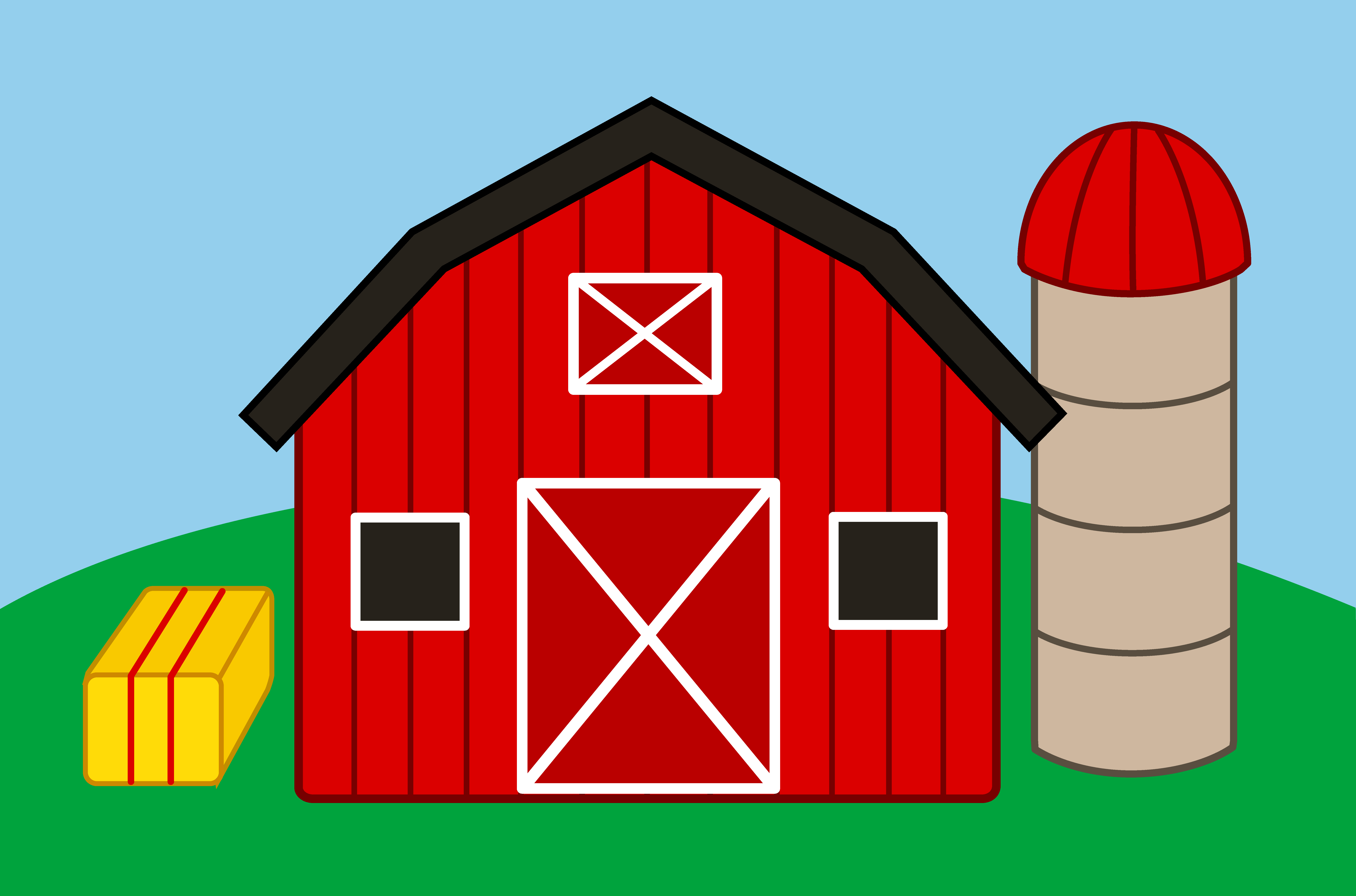 Cute Farm With Barn And Silo   Free Clip Art   Farm House Png Hd - Cartoon Houses, Transparent background PNG HD thumbnail