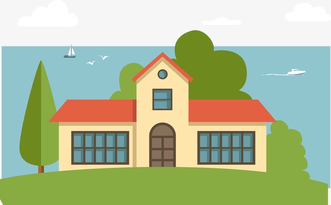 Vector Seaside Villa, Hd, Vector, House Free Png And Vector - Cartoon Houses, Transparent background PNG HD thumbnail