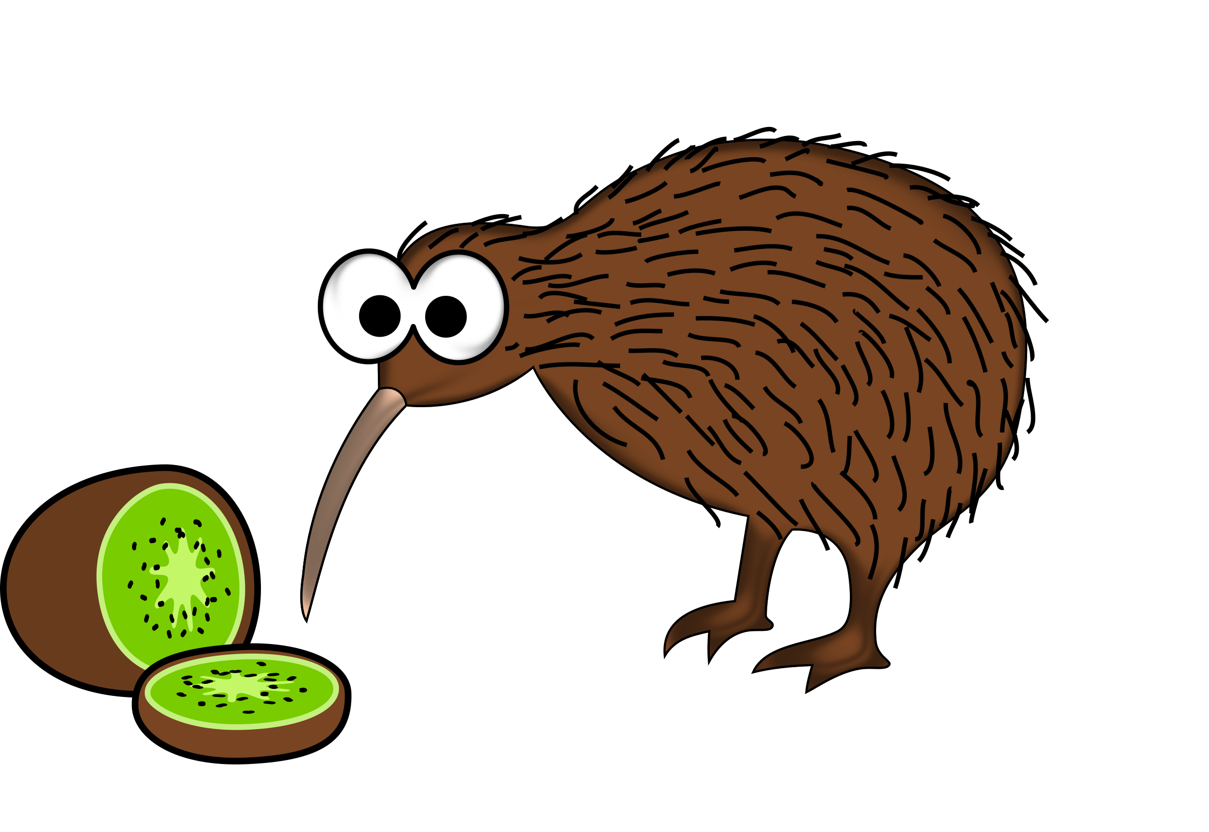 Big Image (Png) - Cartoon Kiwi Bird, Transparent background PNG HD thumbnail