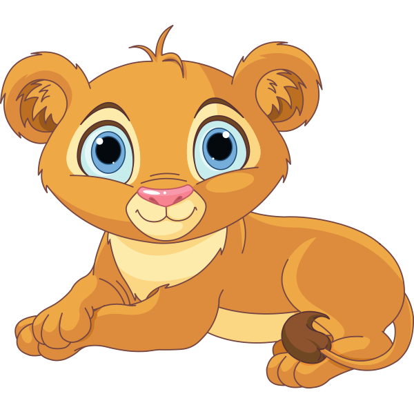 Lovely Lion Cub - Cartoon Lion Cub, Transparent background PNG HD thumbnail