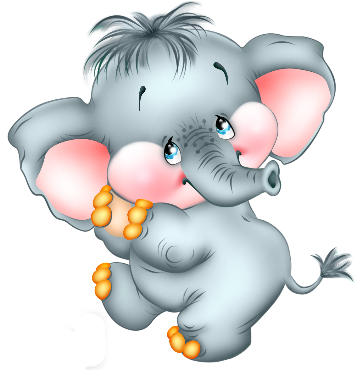 Cute Cartoon Elephant Free Png Picture - Cartoon, Transparent background PNG HD thumbnail