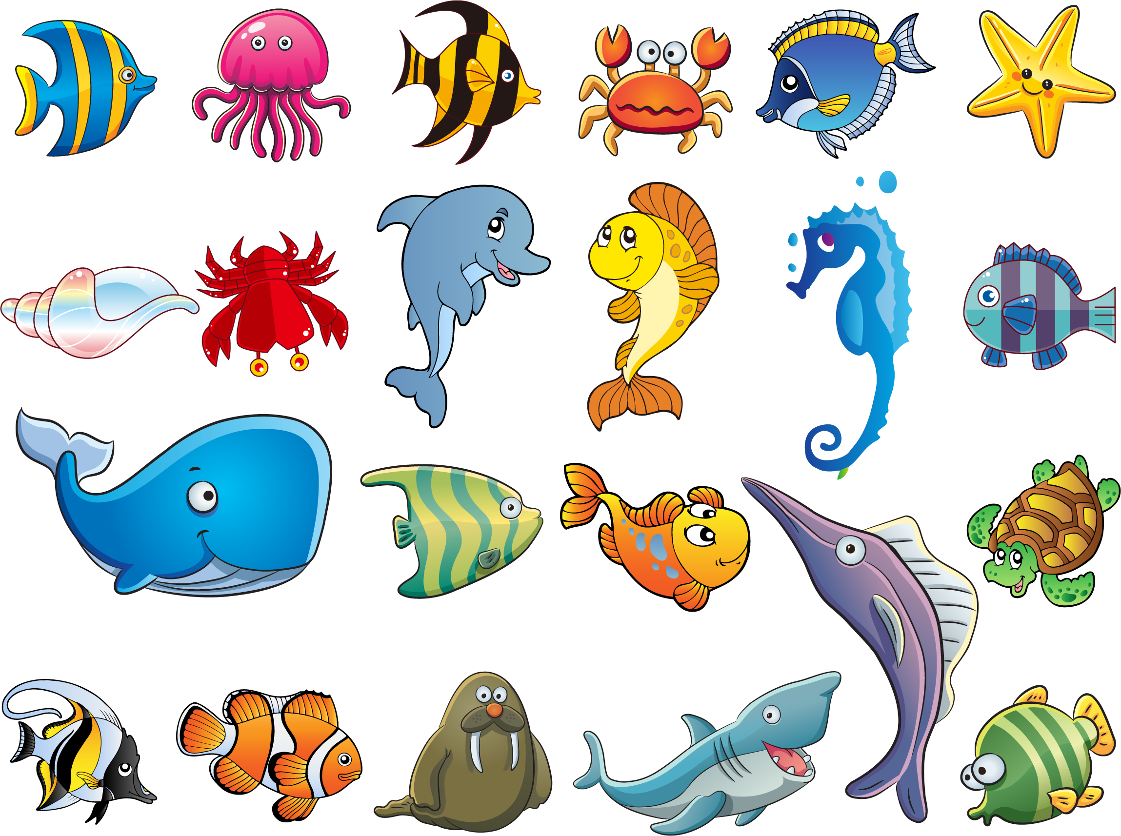 2298X1714 Vector Cartoon Animals Cricut Pinterest Bee Clipart, 100 - Cartoon Sea Creatures, Transparent background PNG HD thumbnail