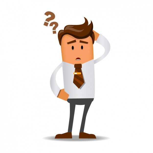 Worker With Doubts - Cartoon Vector, Transparent background PNG HD thumbnail