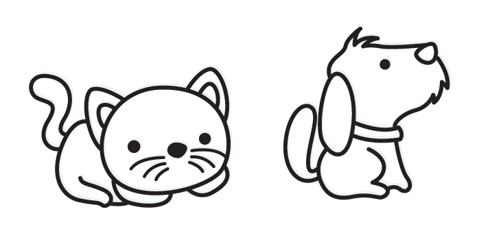 Cartoon Cat And Dog. Amandas Kennels Donegal - Cat And Dog Black And White, Transparent background PNG HD thumbnail