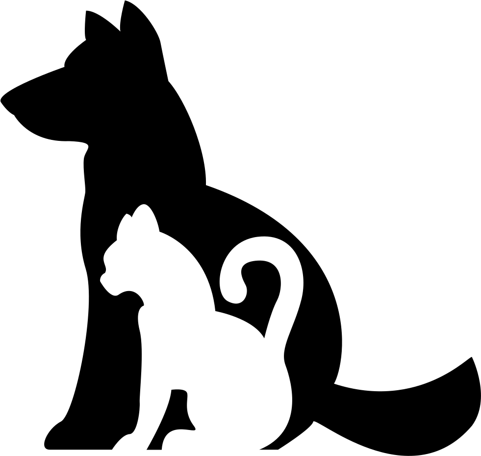 Dog And Cat Silhouettes Together Comments - Cat And Dog Black And White, Transparent background PNG HD thumbnail