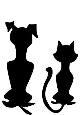 Lewis Dots: Free Inkscape Penguin U0026 Cat / Dog Silhouette Images! - Cat And Dog Black And White, Transparent background PNG HD thumbnail