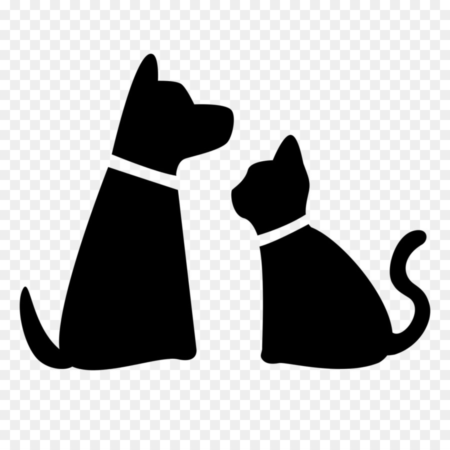 Pet Sitting Dog Cat Puppy   Dog And Cat - Cat And Dog Black And White, Transparent background PNG HD thumbnail