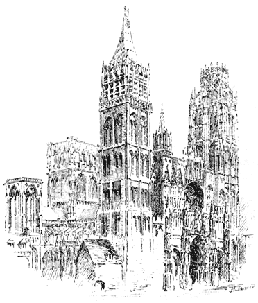 The Project Gutenberg Ebook Of The Story Of Rouen, By Sir Theodore Andrea Cook - Cathedral, Transparent background PNG HD thumbnail