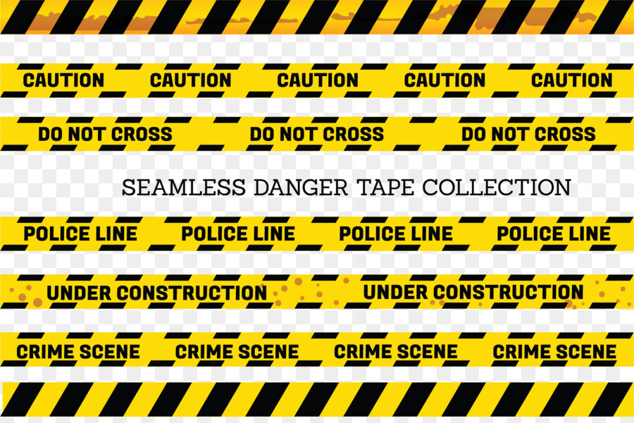 Adhesive Tape Yellow Barricade Tape   Yellow And Black Border Warning Line - Caution Tape Border, Transparent background PNG HD thumbnail