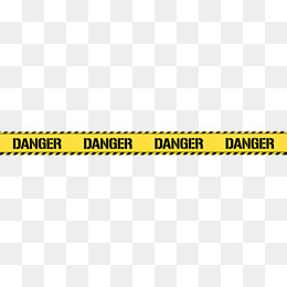 Hand Painted Yellow Danger Warning Belt - Caution Tape Border, Transparent background PNG HD thumbnail