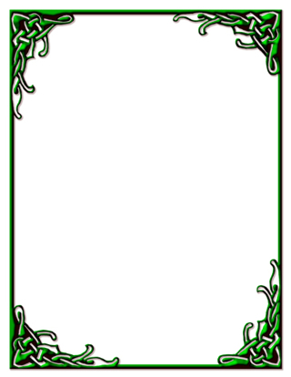 Celtic Knot Border Green Stationery Print Ready Pdf File - Celtic Border, Transparent background PNG HD thumbnail