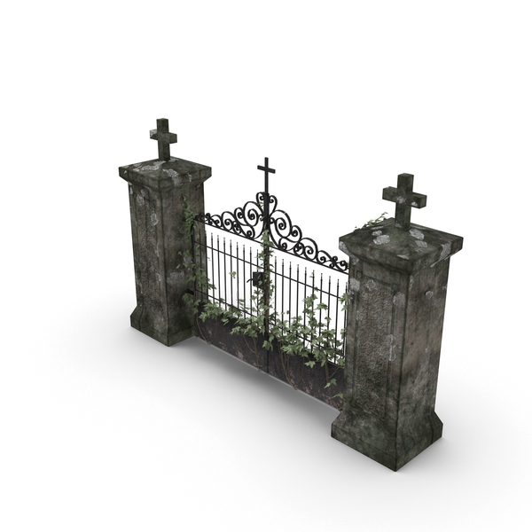 File:Cemetery Gates and stone