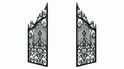 Gothic Cemetery Gates Isolate