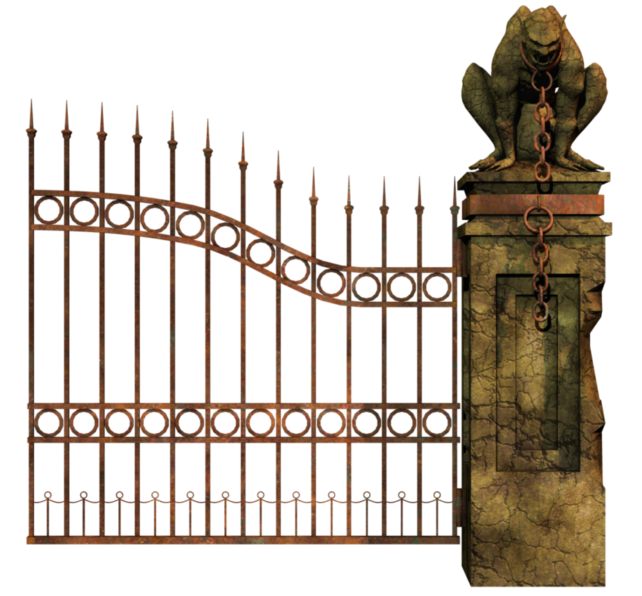 Spooky Cemetery Gates Under a