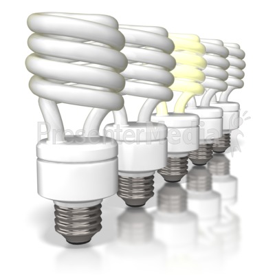 Cfl Light Bulbs Row Powerpoint Clip Art - Cfl, Transparent background PNG HD thumbnail
