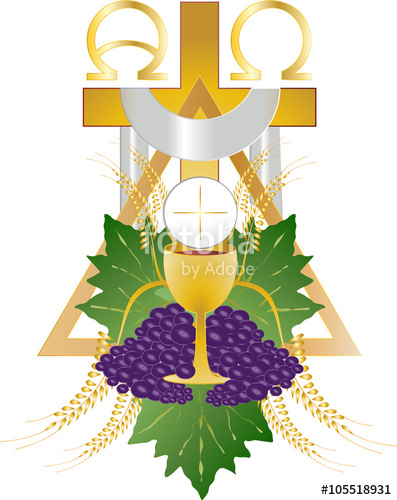Eucharist Symbol Of Bread And Wine, Chalice And Host, With Wheat Ears Wreath And - Chalice And Host, Transparent background PNG HD thumbnail