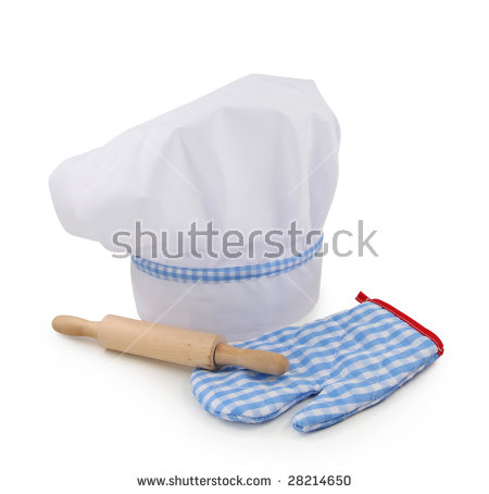 Chef Hat,rolling Pin And Glove Isolated On White Background - Chef Hat Rolling Pin, Transparent background PNG HD thumbnail