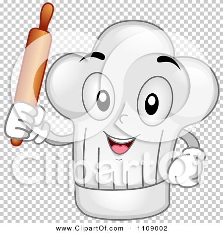 Clipart Happy Chef Hat Mascot Holding A Rolling Pin   Royalty Free Vector Illustration By Bnp Design Studio #1109002 - Chef Hat Rolling Pin, Transparent background PNG HD thumbnail