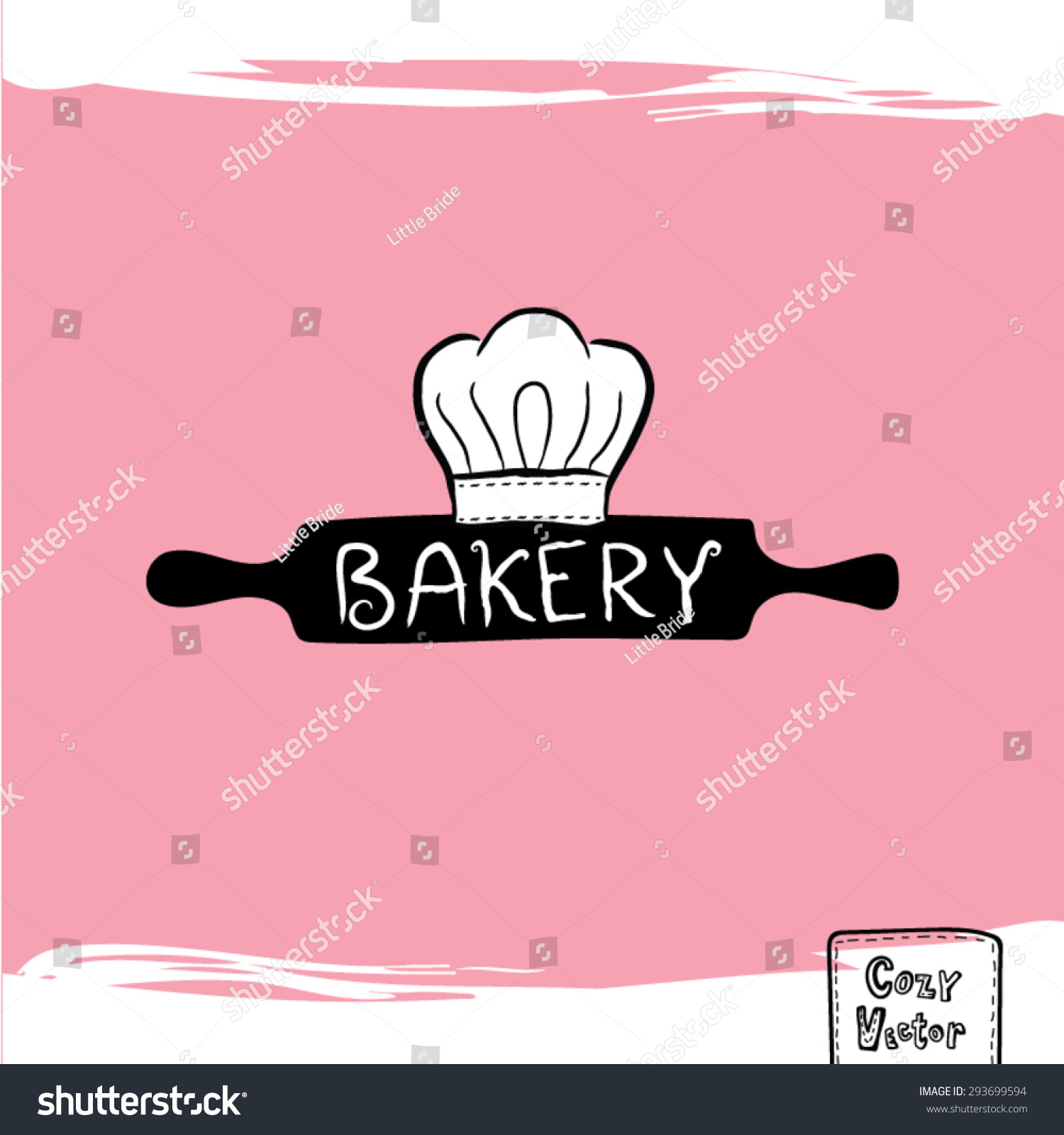 Hand Drawing Rolling Pin With Chef Hat Logo Vector. - Chef Hat Rolling Pin, Transparent background PNG HD thumbnail