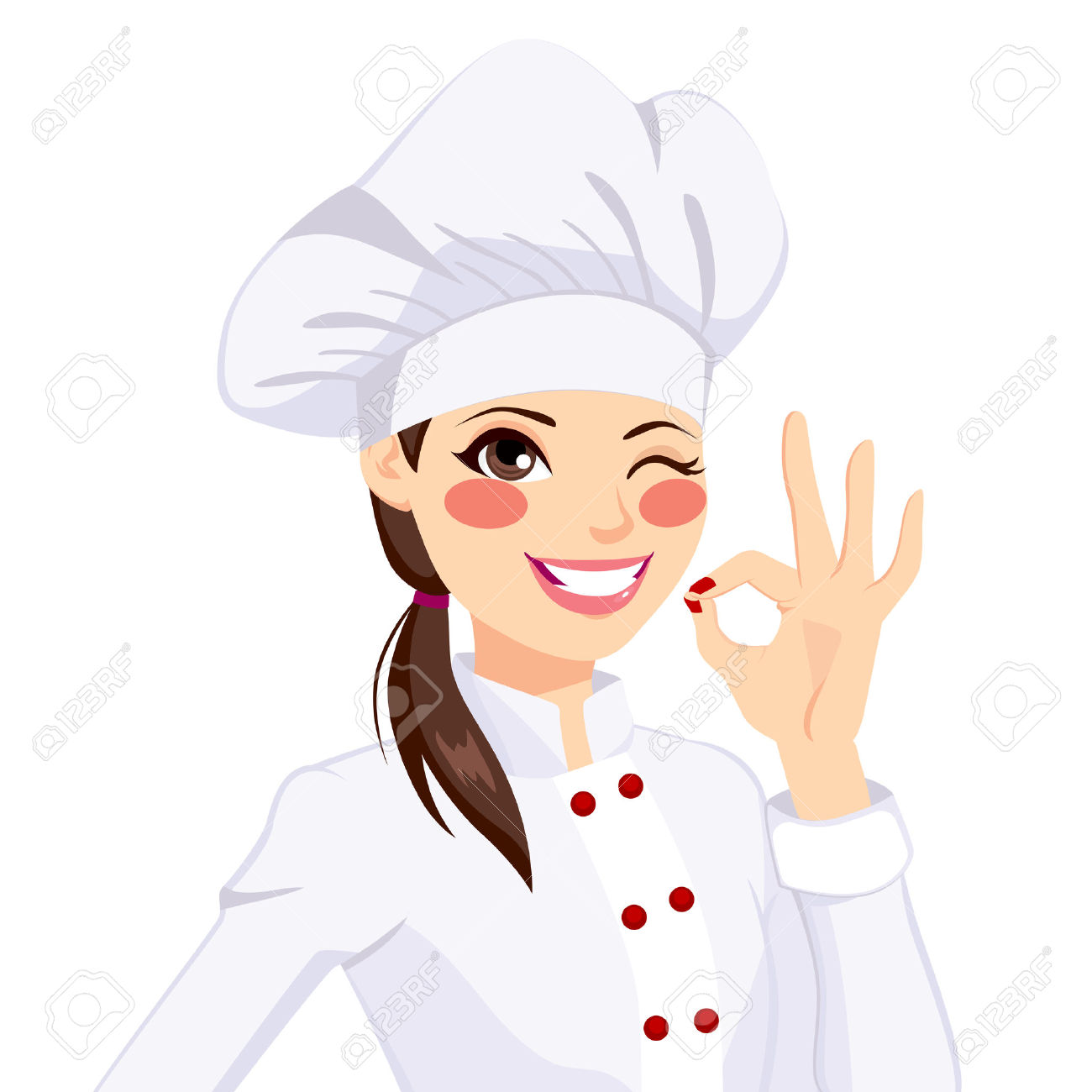 Chef Mujer: Cocinero De La Mujer Confidente Joven En Uniforme Que Guiña Un Ojo Y - Chef Mujer, Transparent background PNG HD thumbnail