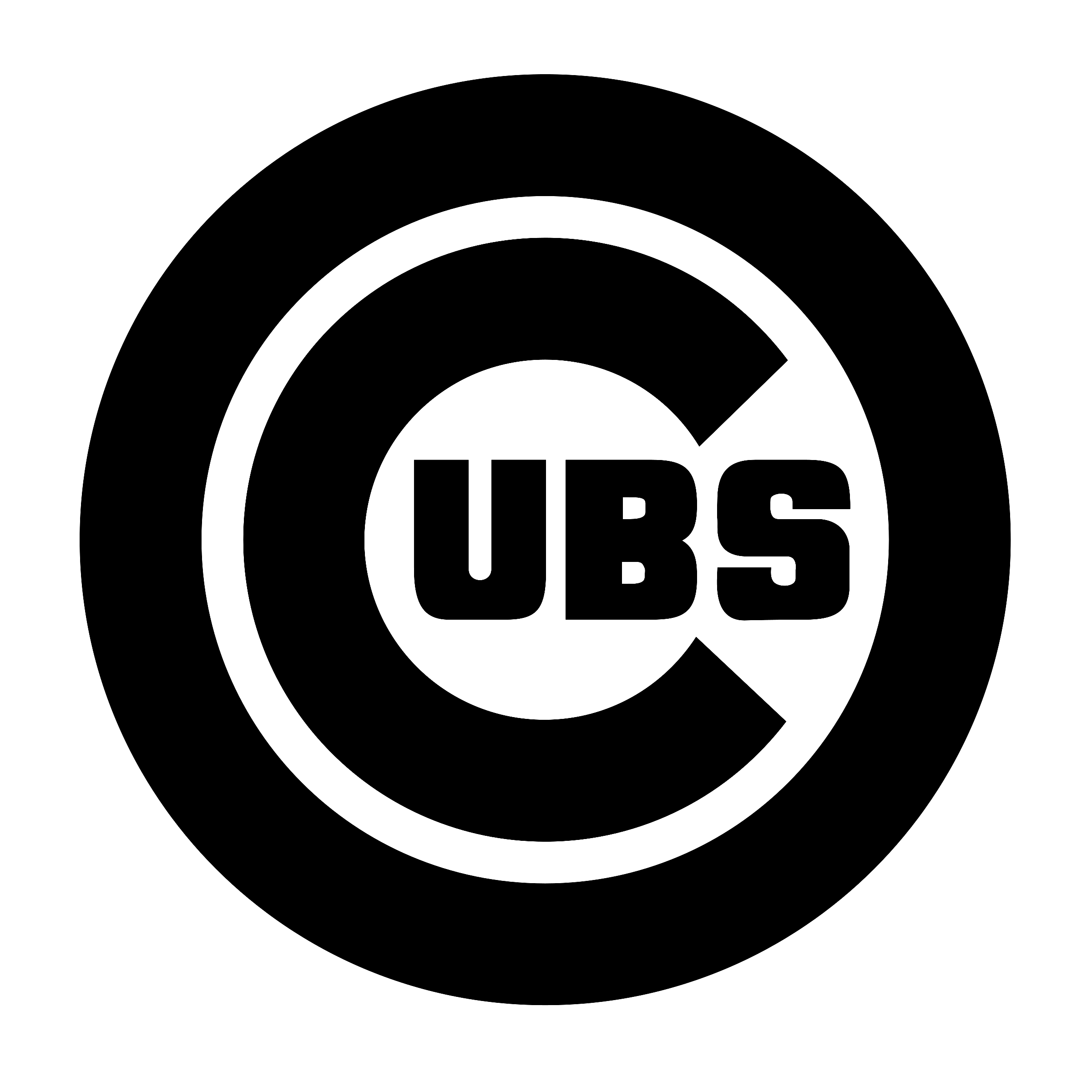 Chicago Cubs Logo Black And White - Chicago Cubs, Transparent background PNG HD thumbnail