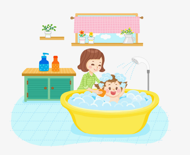 Child Taking A Shower Bath Png - The Mother Who Is Bathing The Baby, Take A Shower, Bath, Wash Png, Transparent background PNG HD thumbnail