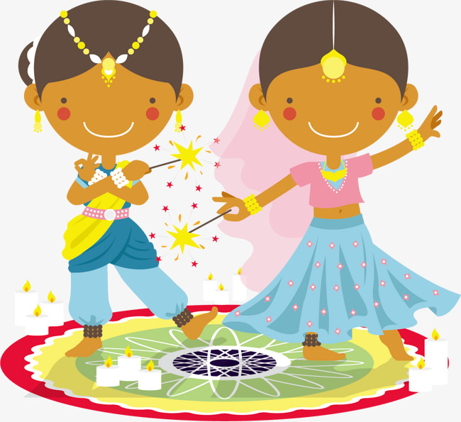 Vector India Diwali Deepavali, Vector, India, Indian Png And Vector - Children Celebrating Diwali, Transparent background PNG HD thumbnail
