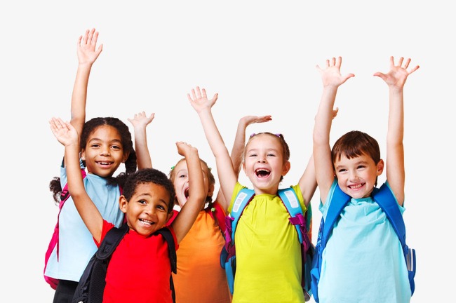 Children Raise Their Hands, Student, School Bag, School Png Image And Clipart - Children Having Fun At School, Transparent background PNG HD thumbnail
