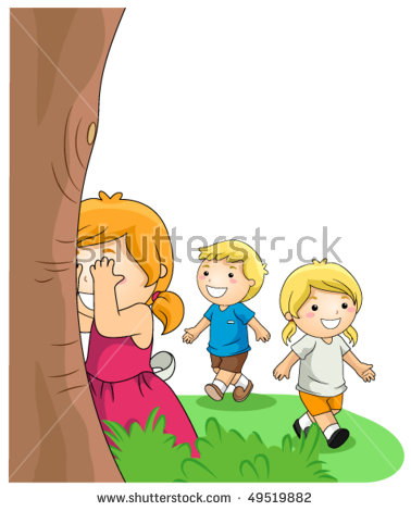 Children Playing Hide And Seek In The Park   Vector - Children Playing Hide And Seek, Transparent background PNG HD thumbnail